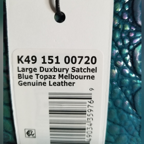 SOLD! NWT Brahmin Large Duxbury Croc Embossed Leather Satchel Blue Topaz 💙💕 - Picture 16 of 16